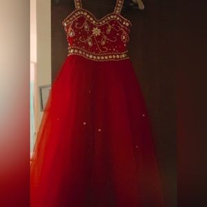 Red pageant dress worn once size 10/12